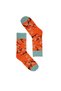 Imported Special Series Unisex Orange Flower Colorful Colorful Patterned Socks - 3