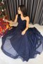 Women's One Shoulder Pleated Flared Evening Dress Navy Blue, Black - 3