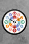 Educational Wall Clock For Kids 30 Cm Flowing Seconds Seamless Mechanism - 2