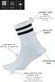 Men's Plain Striped (6 Pairs) Quarter Socket Tennis Model Cotton Anti-Sweat Socks - 3