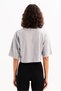 100% Cotton Crop Crew Neck Gray Women's T-Shirt - Maia - 6