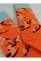 Imported Special Series Unisex Orange Flower Colorful Colorful Patterned Socks - 2