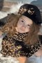 Girl's Leopard Dress Jacket Set Hat Included - New Production Full Fit Buy Large If Weight - 8