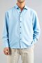 Men's Shirt Blue Slim Fit Easy-Iron Sweat-Absorbing Breathable Texture Four Seasons Oversize Classic Shirt - 2
