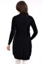 Mindelo Women's Combed Cotton Long Sleeve A-Line Belted Jacquard Stretchy Long Cardigan & Hijab Cardigan - Black - 7