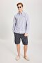 Regular Fit Navy Blue Men's Shirt W5A2205580B58 Long Sleeve Shirt - 2