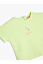 T-Shirt Short Sleeve Flamingo Embroidered Crew Neck Cotton - 3