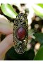 Natural Stone Pink Quartz Natural Stone Antique Adjustable Women's Ring Euy45Pk - 3