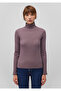 Stand Collar Purple T-Shirt Fitted / Fitted Cut 1612815 -88536 - 3