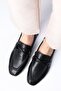 Fiona Genuine Leather Black Color Blunt Toe Women's Loafer Shoes - 3