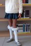 Girl's Pleated Skirt with Snap Fasteners, Ages 7-12, Indigo