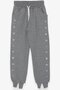 Girls' Sweatpants Printed 8-14 Years, Dark Gray Melange
