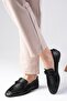 Fiona Genuine Leather Black Color Blunt Toe Women's Loafer Shoes - 5