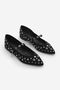 Black Suede Women's Ballerinas - Pointed Toe, Studded and Troc Daily Laventus - 5