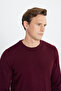 Men's Anthracite Melange-Bordeaux 2-Pack Standard Fit Regular Cut Crew Neck Knitwear Sweater - 8