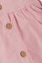 Girl's Linen Dress Buttoned Side Pockets 1.5-5 Years, Pink - 6