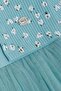 Girl's Long Sleeve Dress Tulle Flower Patterned 3-8 Years, Water Green - 8