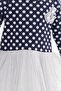 Girl's Long Sleeve Dress Tulle Bow Age 1.5-5, Navy Blue - 4