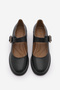 Women's Loafer Buckle Casual Thick Classic Heeled Shoes Meniz Black - 7