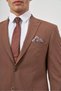 Men's Tan Striped Mono Collar 6 Drop Slim Fit Slim Fit Suit 1001245106 - 8