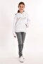 Cat Printed Kangaroo Pocket White Color Girl's Hooded Sweatshirt