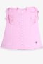 Girl's T-Shirt with Ruffles and Lacing, 3-8 Years, Powder
