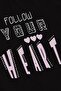Girl's T-Shirt with Rhinestones Text & Heart Printed Age 8-14, Black - 4
