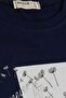 Girl's T-Shirt Floral Printed, Age 9-14, Navy Blue - 3