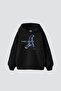 Lost Souls Printed Oversize Unisex Premium Black Hoodie
