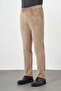 Men's Beige Cotton Comfort Fit Velvet Trousers with Side Pockets 1003245160 - 3