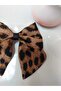 Leopard print 8 cm automatic metal clip bow hair clip
