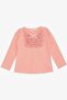 Girls' Long Sleeve T-Shirt with Laced Bow, Ages 3-8, Salmon - 4