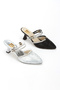 Toscana Series Pointed Toe Rhinestone Thin Heeled Women's Evening Dress Shoes - 6