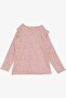 Girl's Long Sleeve T-Shirt Floral Patterned Ruffle Shoulder 2-6 Years, Salmon