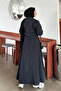 Black Double Skirt Set - Front Zipper Detail - 4