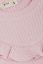 Girl's Long Sleeve T-Shirt with Frilly Collar and Emblem Age 3-8, Pink - 3