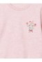 Pink Melange Baby Girl Sweatshirt and Leggings - Crew Neck, Long Sleeve, Floral Print Set of 2 - 3