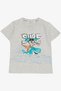 Boys' Shortsweight Holiday Themed Cheerful Surfer Animals Printed 2-6 Years Old, Light Gray Mel - 3