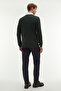 Men's Green Patterned Crew Neck Sweater - 2