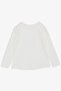 Girl's Long Sleeve T-Shirt with Pompom and Pearls 1-4 Years, Ecru - 2