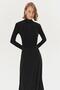 Stand Collar Jewelled Lycra Slim Fit Black Knitted Blouse - 4