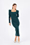 Women's Camisole Square Neck Balloon Sleeve Dress - 2