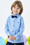 Girls & Boys Boy Shirt with Bow Tie, Age 3-7, Blue - 2