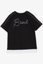Boy's T-shirt with Text Printed 8-14 Years Old, Black - 4
