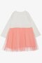 Girl's Long Sleeve Dress Little Girls Love Themed Happy Teddy Bear Printed Tulle 1-4 Years, Ekr - 2