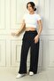 Women's Pleated Pocket Palazzo Trousers - 3