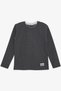 Girls & Boys Boy's Long Sleeve T-Shirt with Crest 8-14 Years, Dark Gray Melange