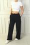 Women's Pleated Pocket Palazzo Trousers - 2