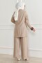 Leopard Patterned Suit Beige 19218 - 4