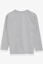 Boy's Long Sleeve T-Shirt with Pocket, Age 4-8, Light Gray Melange - 6